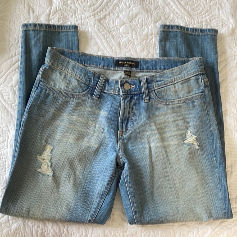 Banana Republic distressed light wash jeans 28